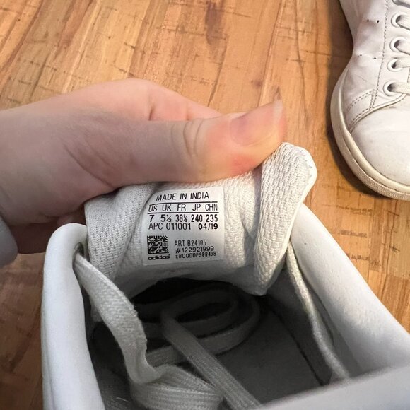 Adidas Stan Smith Shoes Cloud White and Green Vintage Style Sneaker - Picture 10 of 10